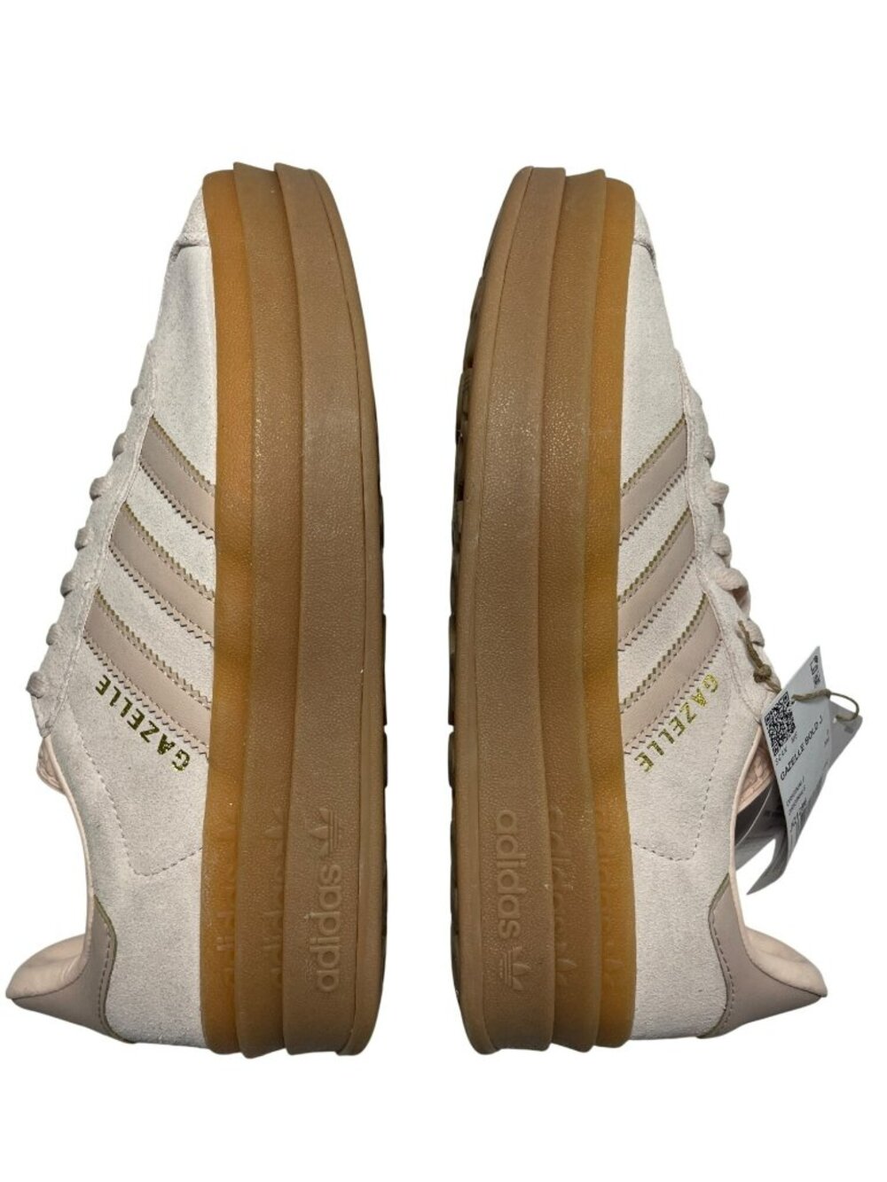 Adidas Gazelle Bold Platform Sneakers Beige Gum Suede Casual Women's Sz 6.5 NWT - Picture 6 of 9